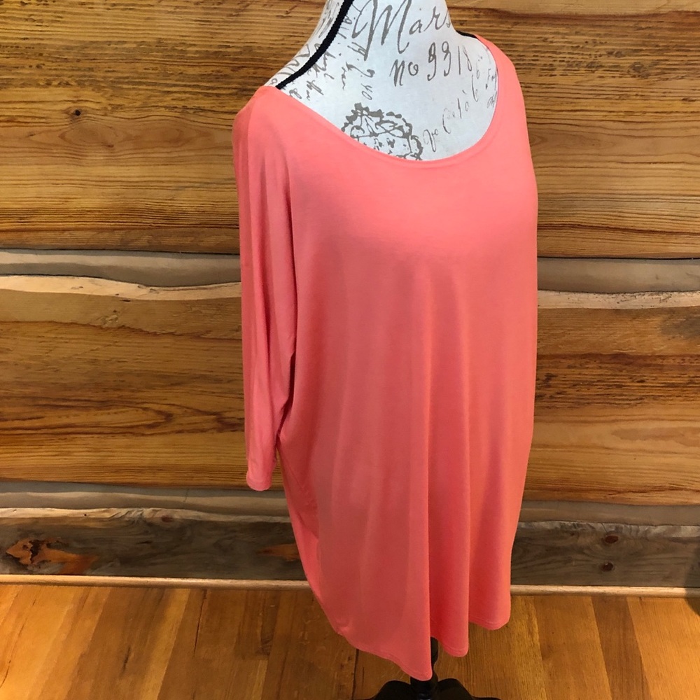 Leshop coral piko style tunic top bamboo